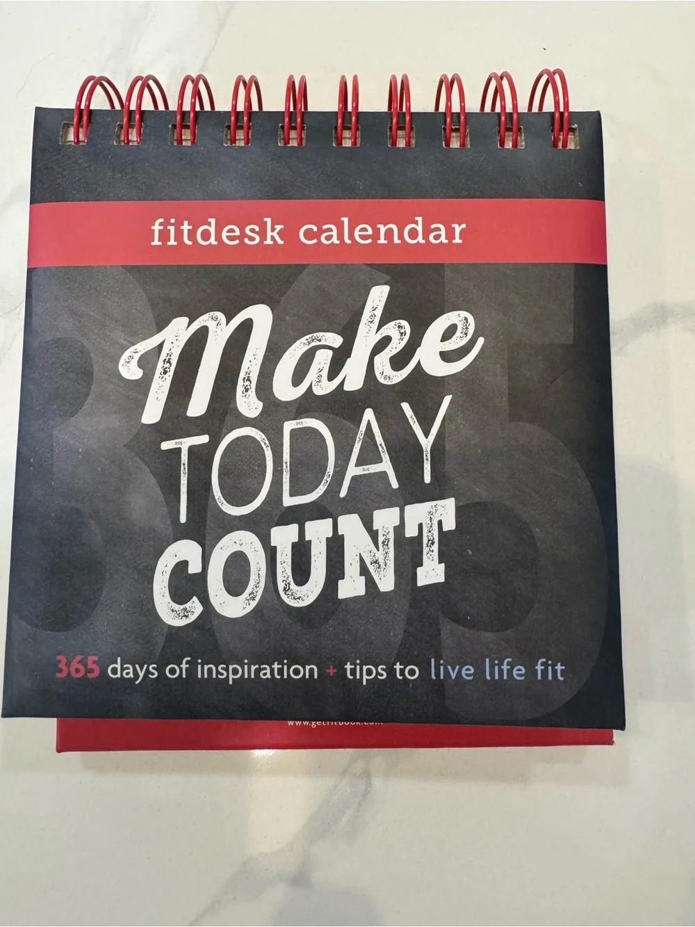 fitbook Make Today Count Desk Calendar - Black & Red